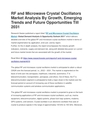 RF and Microwave Crystal Oscillators Market