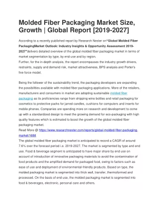 Molded Fiber Packaging Market