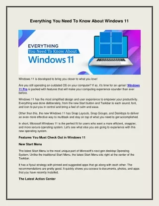 Everything You Need To Know About Windows 11