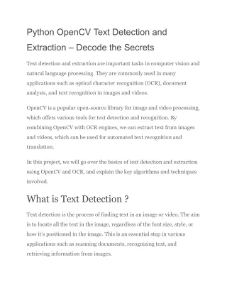 Python OpenCV Text Detection and Extraction – Decode the Secrets