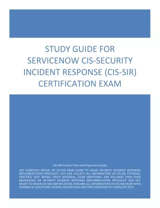 Study Guide for ServiceNow CIS-SIR Certification Exam