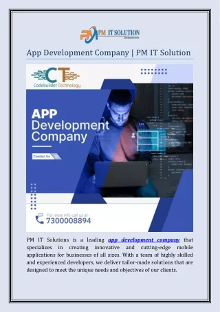 App Development Company | Pm It Solution