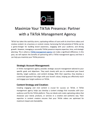 tiktok management agency