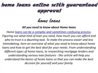 home loans online with guaranteed approval