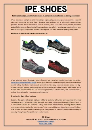 Forniture Scarpe Antinfortunistiche - A Comprehensive Guide to Safety Footwear