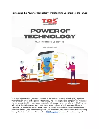 Harnessing the Power of Technology_ Transforming Logistics for the Future.docx