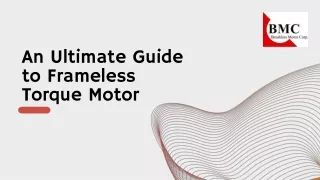 An Ultimate Guide to Frameless Torque Motor