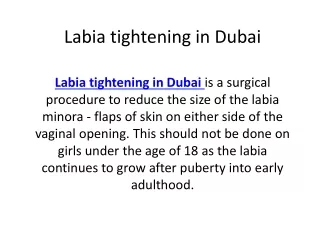 Labia tightening in Dubai