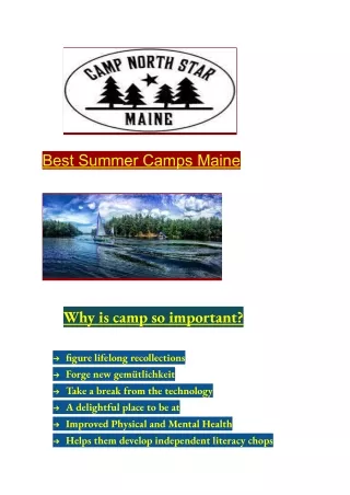 Best Summer Camps Maine
