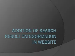 Addition of Search Result Categorization in Website