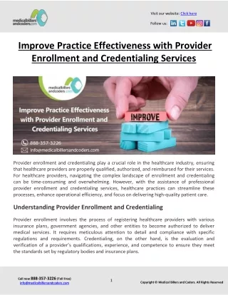 Improve Practice Effectiveness with Provider Enrollment and Credentialing Services