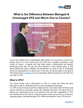 Difference Between Managed & Unmanaged VPS