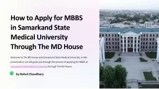 How to Apply for MBBS in Samarkand State Medical University Through The MD House
