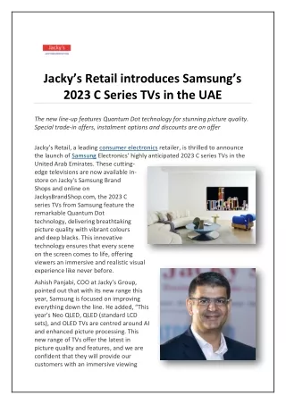 Jacky’s Retail introduces Samsung’s 2023 C Series TVs in the UAE
