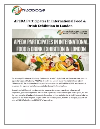 APEDA Participates In International Food