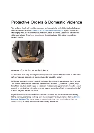 Protective Orders & Domestic Violence