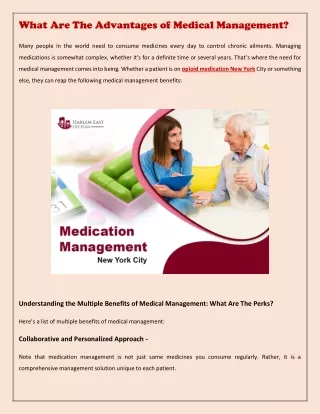 What Are The Advantages of Medical Management