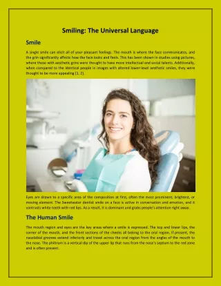 Smiling: The Universal Language