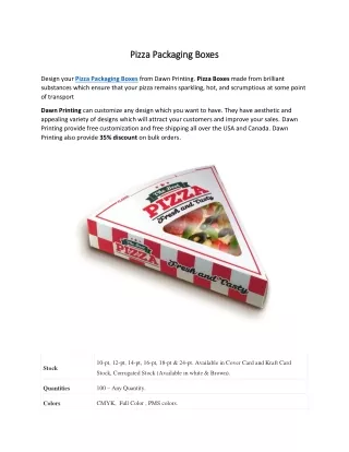 Pizza Packaging Boxes