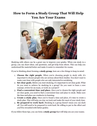 How to Form a Study Group That Will Help You Ace Your Exams