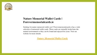 Nature Memorial Wallet Cards  Forevermemorialcards.ie