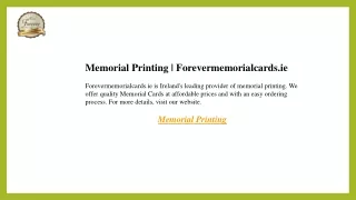 Memorial Printing  Forevermemorialcards.ie