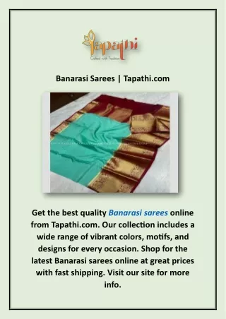 Banarasi Sarees | Tapathi.com