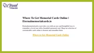 Where To Get Memorial Cards Online  Eternalmemorialcards.ie