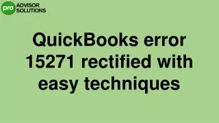 A Quick Way To Fix QuickBooks Error 15271