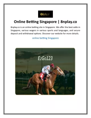 Online Betting Singapore  8nplay.co