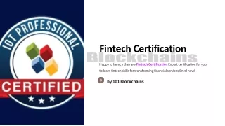 Certified Fintech Expert (CFTE) - 101 Blockchains