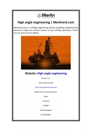 High angle engineering Merlinerd.com