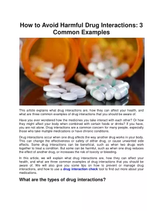 How to Avoid Harmful Drug Interactions 3 Common Examples