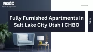 Fully Furnished Apartments in Salt Lake City Utah | CHBO