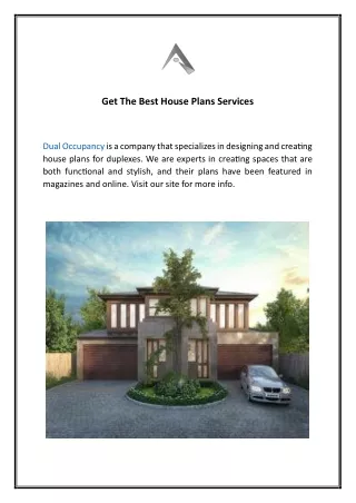 Get The Best House Plans Services