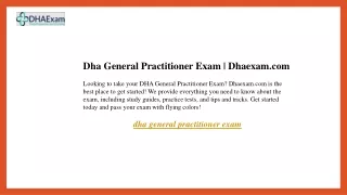 Dha General Practitioner Exam  Dhaexam.com