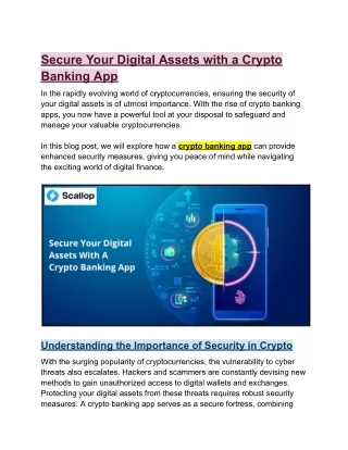 Secure Your Digital Assets with a Crypto Banking App