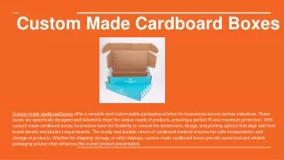 Custom Made Cardboard Boxes