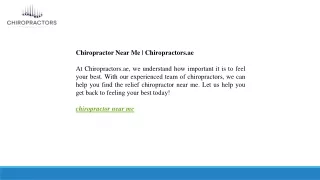 Chiropractor Near Me  Chiropractors.ae