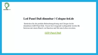 Led Panel Dali dimmbar  Cologne-led.de