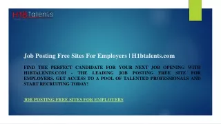 Job Posting Free Sites For Employers  H1btalents.com