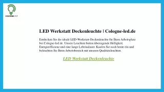 LED Werkstatt Deckenleuchte  Cologne-led.de