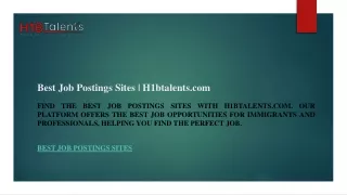 Best Job Postings Sites  H1btalents.com