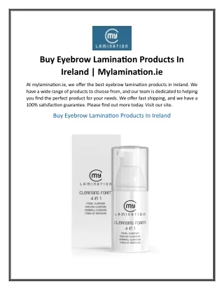 Buy Eyebrow Lamination Products In Ireland  Mylamination.ie