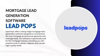 Mortgage lead generation software - Lead Pops