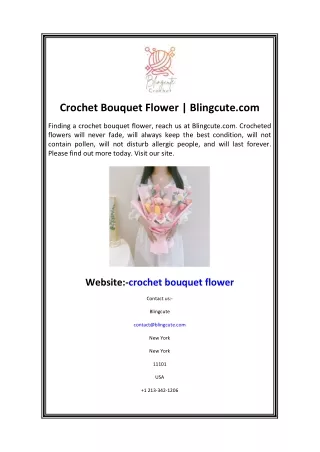 Crochet Bouquet Flower  Blingcute.com