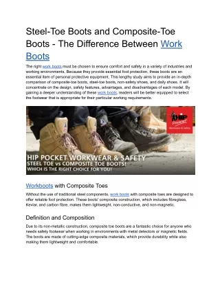 Composite-Toe and Steel-Toe Boots - Work Boots and Their Differences