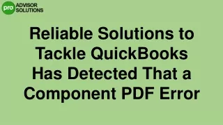 How to fix QuickBooks has detected that a component PDF
