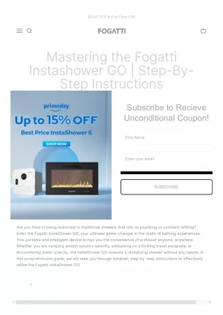 The Unrivaled Guide to Mastering the Fogatti InstaShower GO