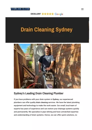 Drain Cleaning Sydney